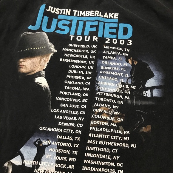 2003 Justin Timberlake Tour Band Tee T-shirt - Picture 7 of 8